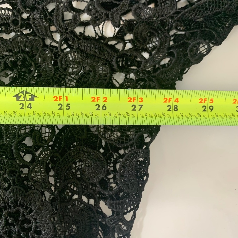 Lane Bryant Lace Top 26/28 Black Floral Sheer Long Sleeve Whimsigoth Witchy Chic - Picture 5 of 8